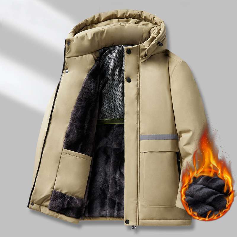 Winter new men's graphene in the long leisure cotton jacket men's simple reflective strip men's cotton jacket leisure m011