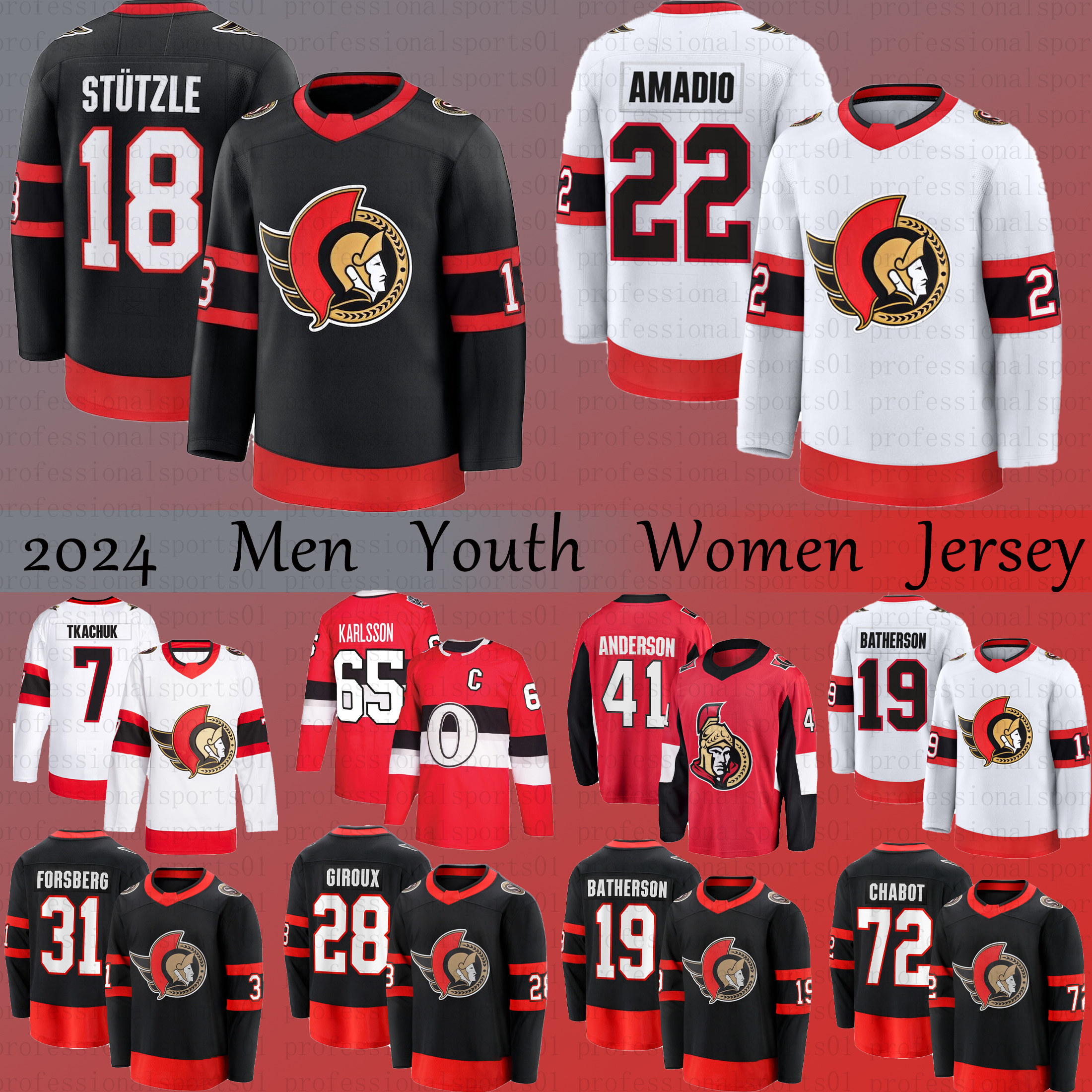 Ottawa Senator Jersey 7 Brady Tkachuk jersey 28Claude Giroux 35 Linus Ullmark hockey jersey Thomas Chabot Josh Norris Adam Gaudette Artem Zub jersey