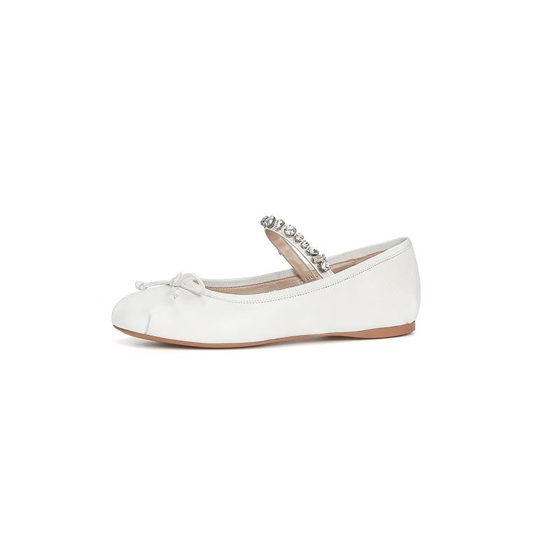 New Bg Female Footwear Ladies Mary Janes Designer Fashion Butterfly-Knot Crystal Shallow Women Ballet Flats Shoes df3e