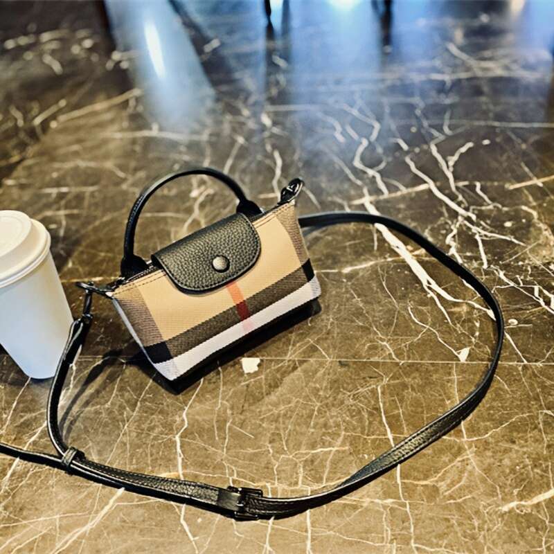 Genuine Leather Casual Phone 2024 New Ladies Lattice Crossbody Fashion Trend Women Shoulder Bag