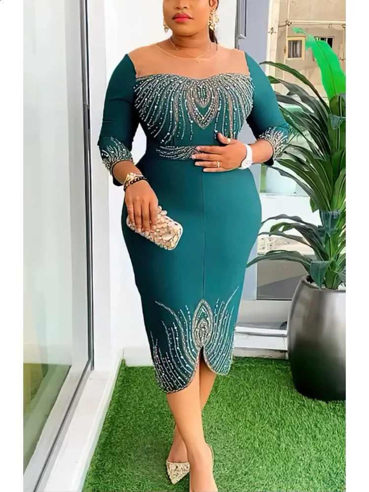 y Drills Evening Party Dress O Neck Mesh Patchwork Slim Fit Knee Length Formal Occasion Event Church Gowns In 241119