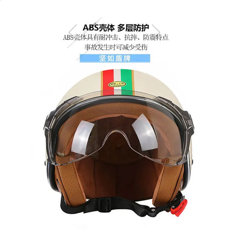 Open Face 3/4 Motorcycle Retro Motorbike Helmets Vintage Chopper Capacete De Moto Bike Cascos Scooter With For Men Women DOT 241119