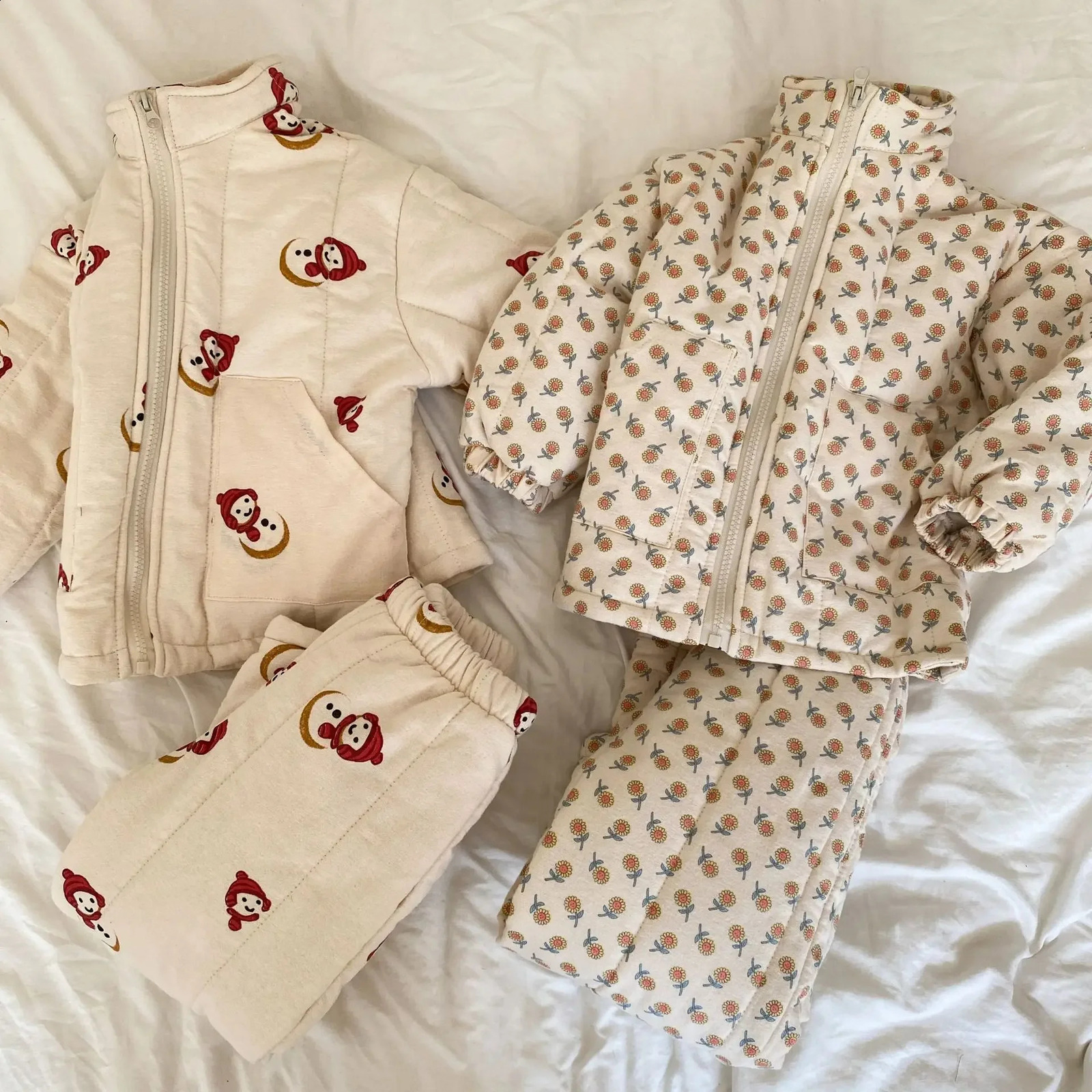 Childrens Pajama Sets 2Pcs Kids Winter Girl Clothing Thicken Warm Sets Children Christmas Gift Boys Sleepwear 241120