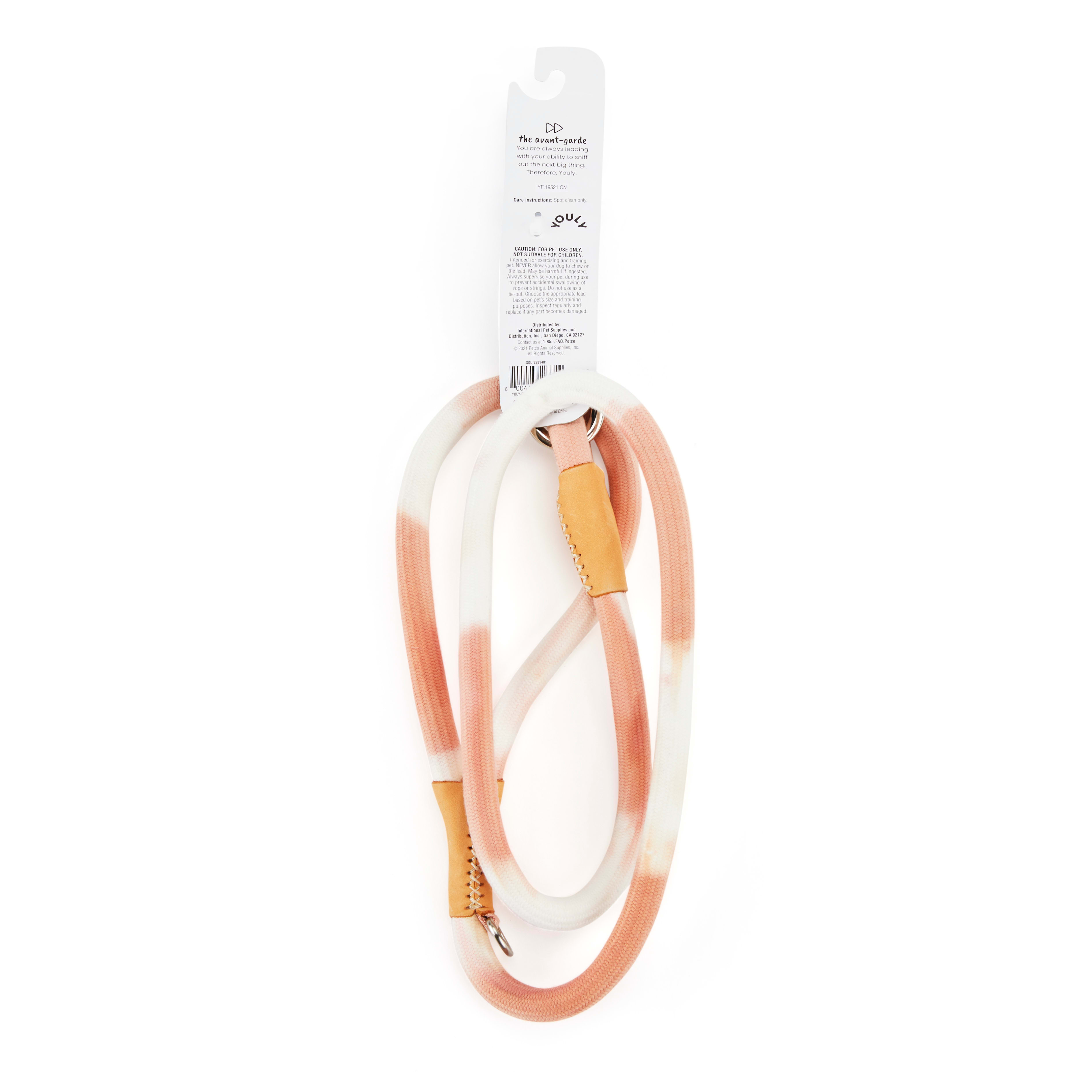 YOULY The Avant Garde Pink Tie-Dye Dog Leash, 4 ft.