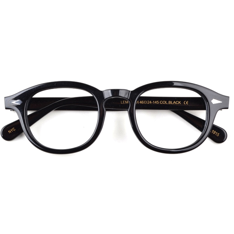 LEMTOSH Acetate Glasses Johnny Depp Optical Prescription Frame Men Women Round Vintage Glasses Reading Handmade Women Spectacle Frame Tortoise Clear L