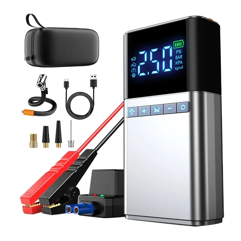Car Jump Starter Pump Multifunction Power Bank Lighting Air Compressor Portable Automotive Tyre Iator Cars Starters
