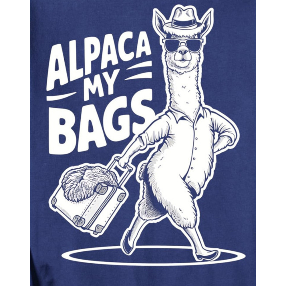 Long Sleeve Shirts for Men sweatshirt Alpaca My Bags Funny Alpaca Travel Lover Vacation Sweatshirt T shirt Tee Streetwear Casual tops clothes cool