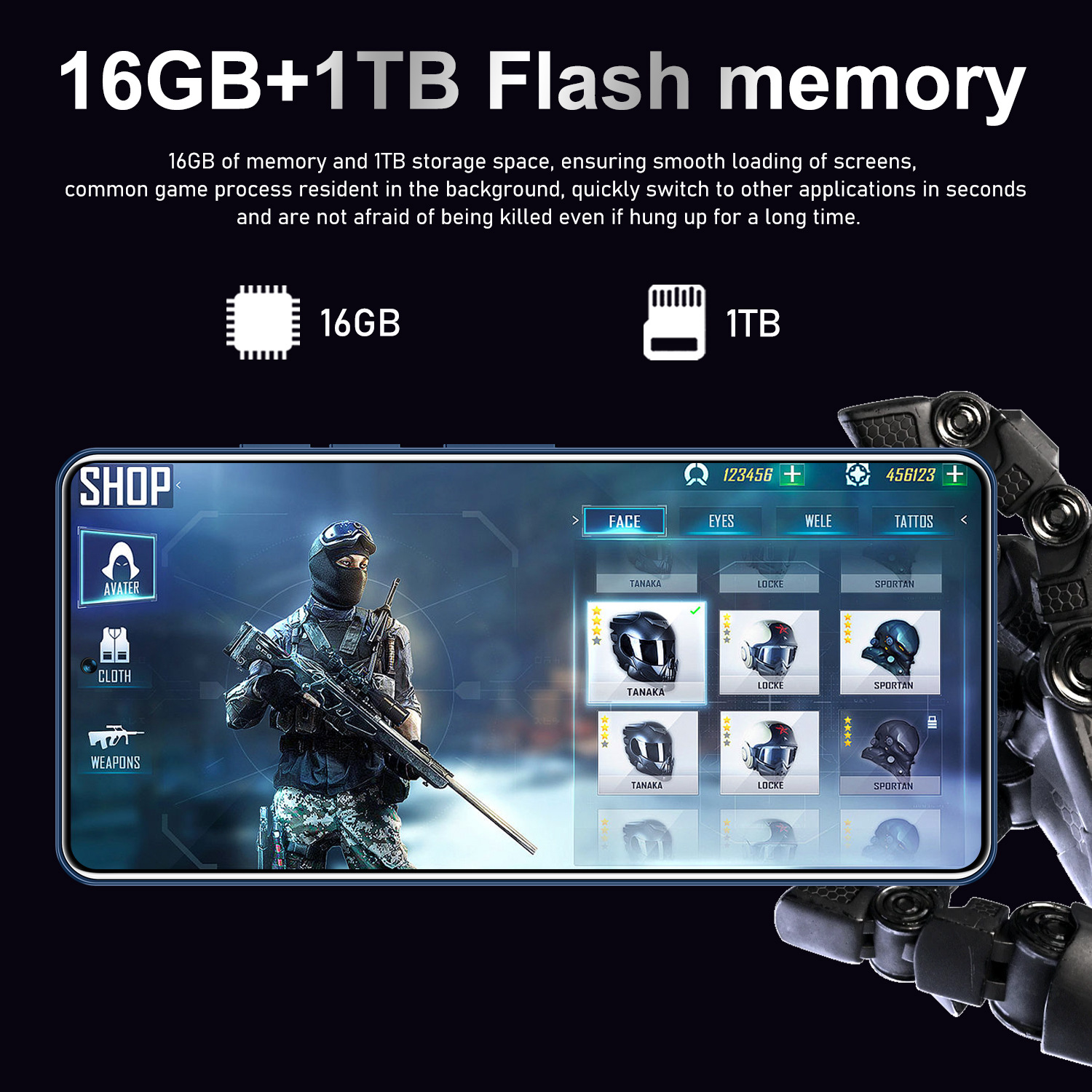 GT10 Pro Smartphones 7.3-inch HD Screen Android 13 Phone,Snapdragon 8 Gen 2 CPU,16GB+1TB Android Phone,50MP+108MP Camera Pixels, 6800mAh Battery 5G Du