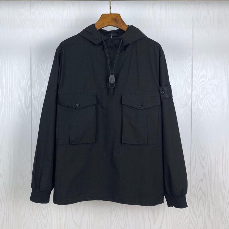 Ghost piece smock anorak nylon hoodies armband logo men coat casual outdoor jacket black size M-XXL