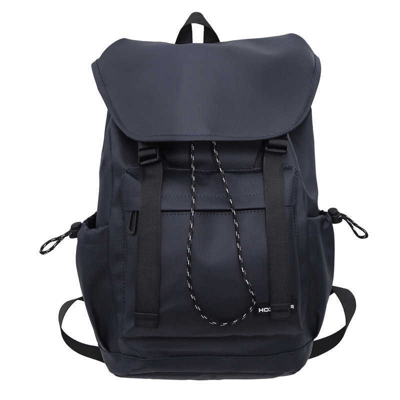 Men's casual backpack solid color large capacity computer bag trendy brand college student backpack women's travel backpack men 241120