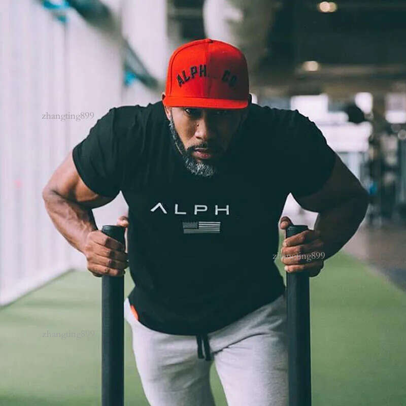 Summer Fashion Men's Casual Short Sleeve T-shirt Sports Cotton Tight Tee Top Male Gym Fitness Clothing Bodybuilding Sweatshirt