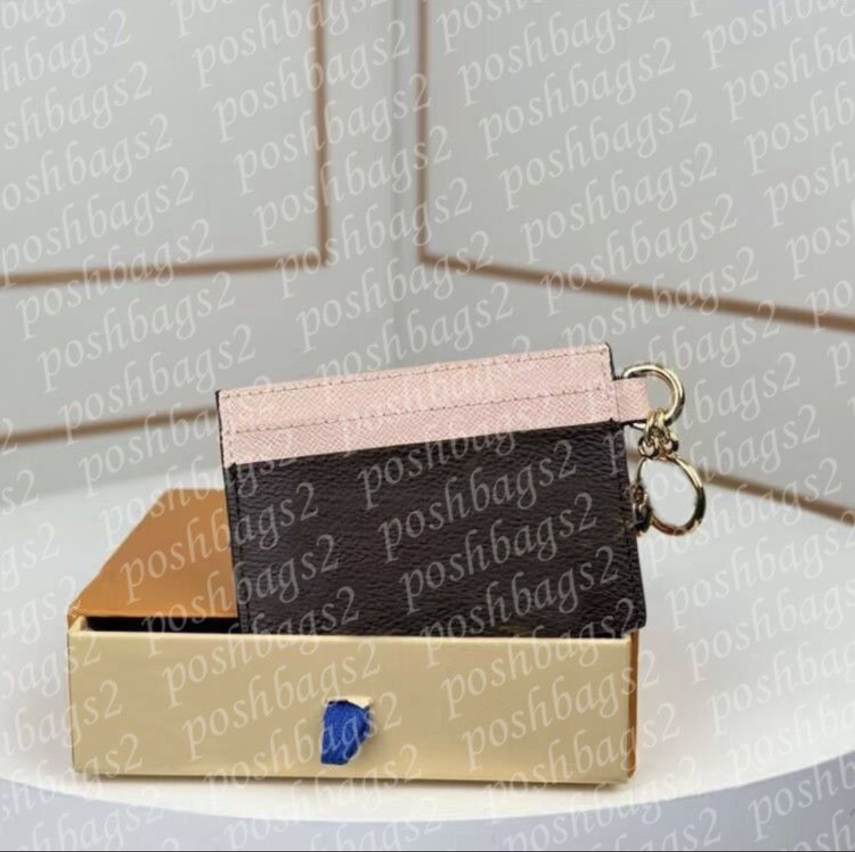 Fashion Card Holders with Charms Genuine Leather Small Leather Goods for Women's Purses