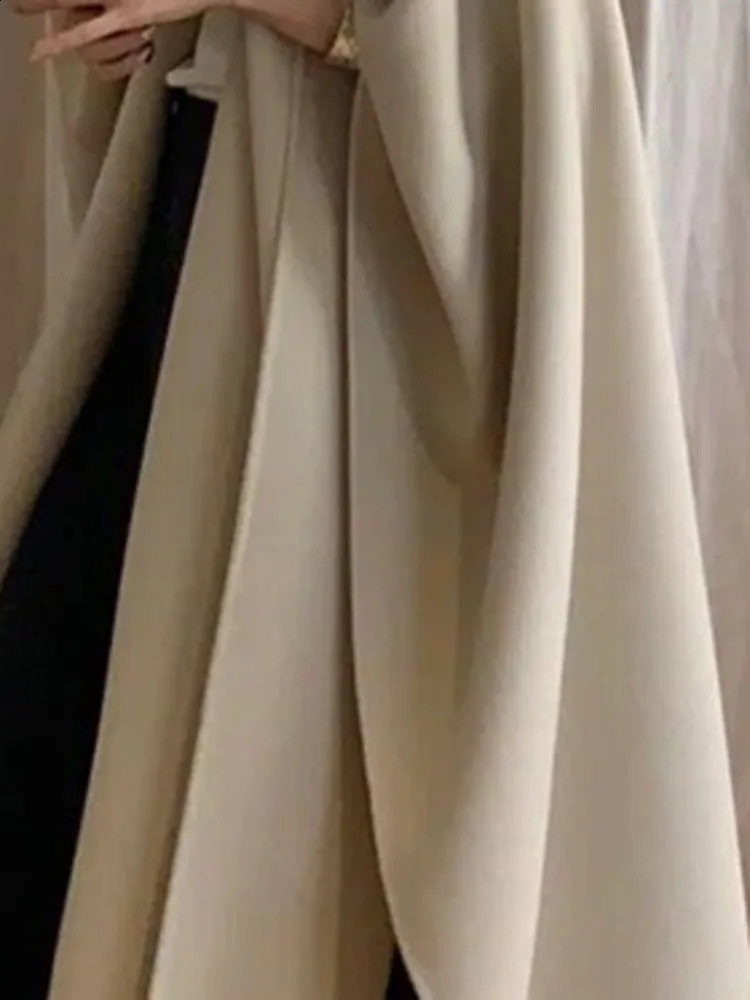 BZVW Fashion Cloak Woolen Coat Womens Autumn Solid Color Long Minimalism Irregular Coats Temperament Female 25Z1028 241119