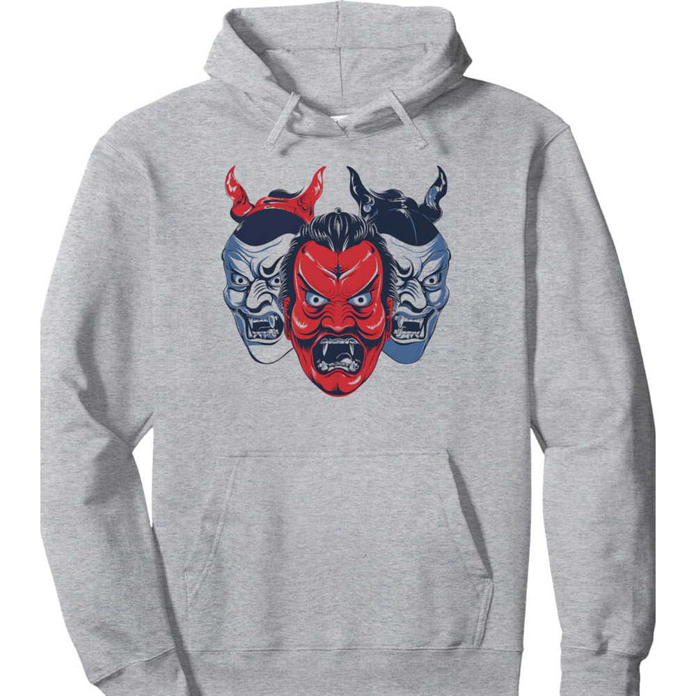 Hoodie for Mens Womens Oni Mask Japan Japanese Folklore Mythology Demon Costume Pullover Hoodie Graphic Hoodies sweatshirt cool