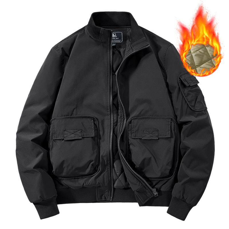 New spring and fall men's casual coat cargo multi-pocket flight suit jacket with retro American baseball uniform m019