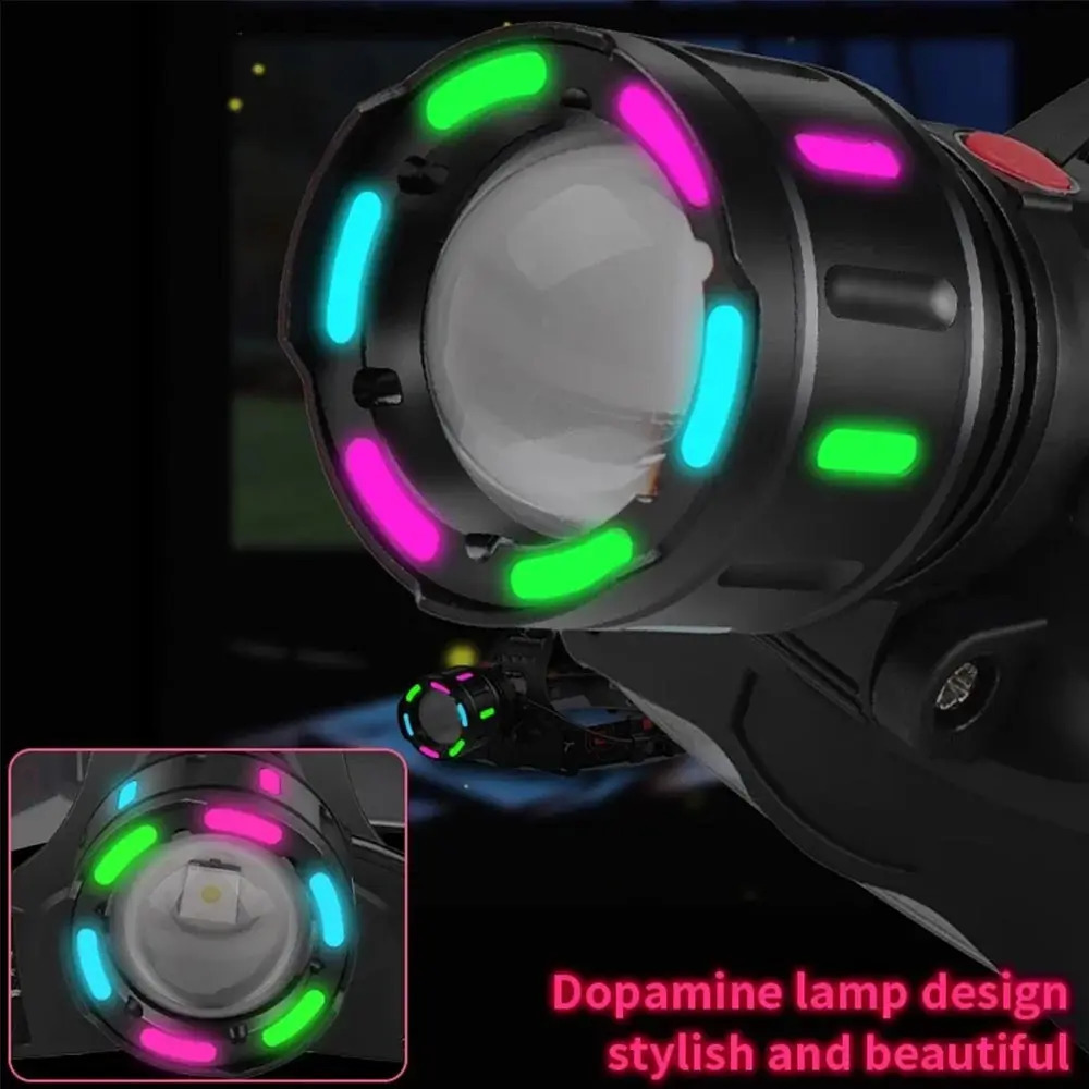 LED Headlamp Multifunction Camping Search Light Head Flashlight USB Rechargeable Powerful Head Lamp Front Lanterns Headlights 241119