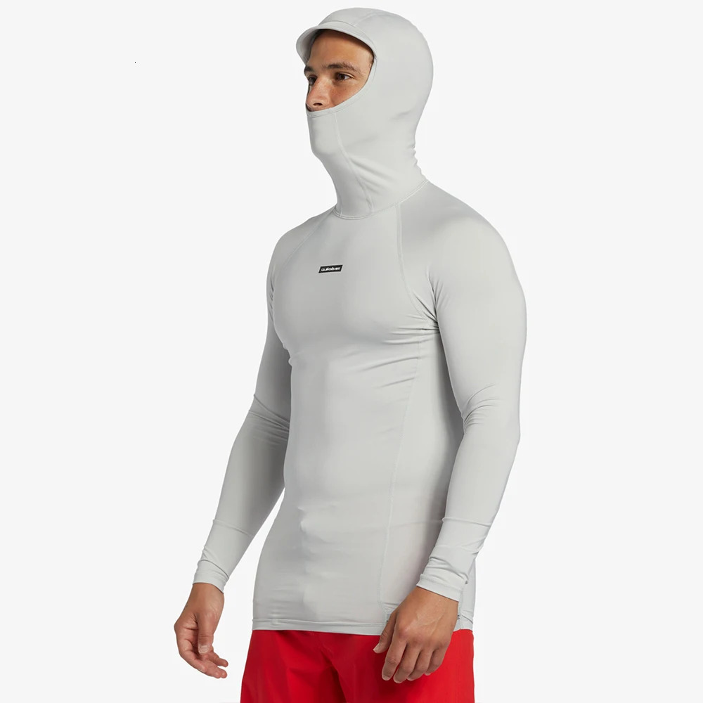 Hoodies Surfing Wear One Piece Cap Diving T-Shirts Tight Long Sleeve Rash Guard Fit Swimwear UV Protection Beach Floatsuit Tops 240419
