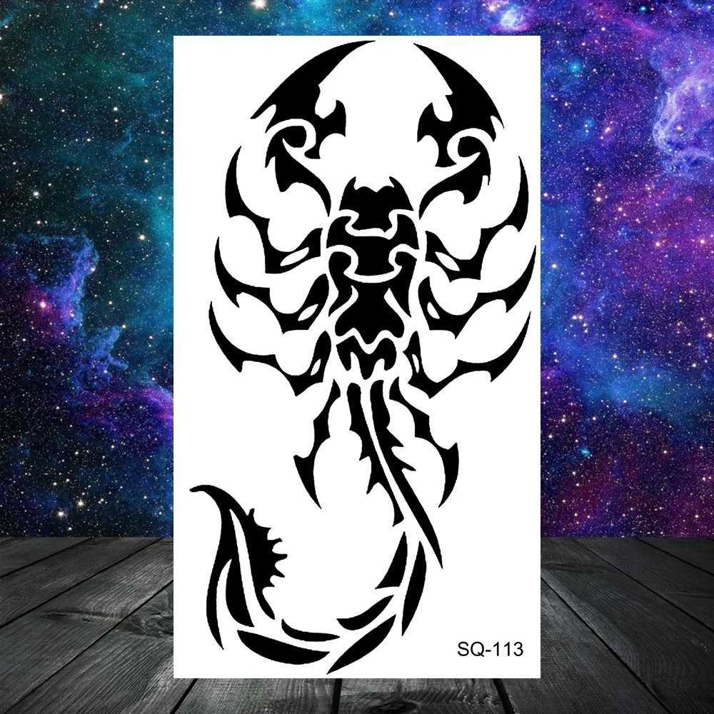Wolf Flower Temporary Tattoos for Women Adult Men Kids Lion Tiger Dragon Scorpion Thorns Skull False Tattoo Neck Small TattooXJ25414