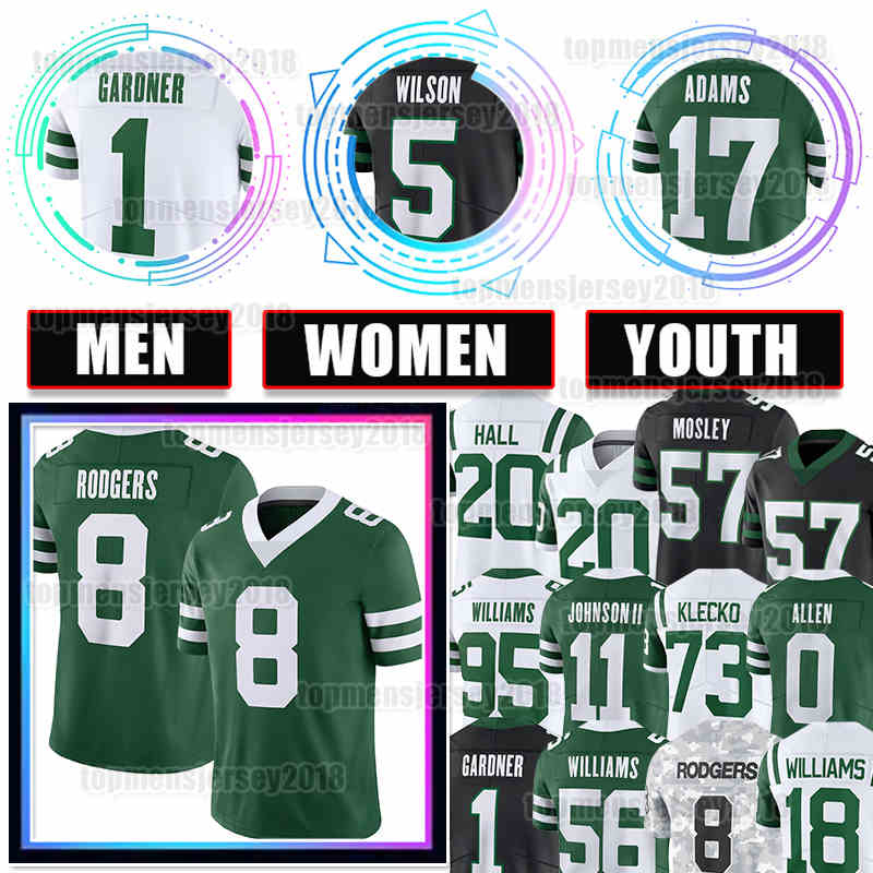 8 Aaron Rodgers Jersey 5 Garrett Wilsons Football 1 Ahmad Sauce Gardner 17 Davante Adams 20 Breece Hall Jermaine Johnson II Quinnen Williams Quincy Alijah Vera-Tucker