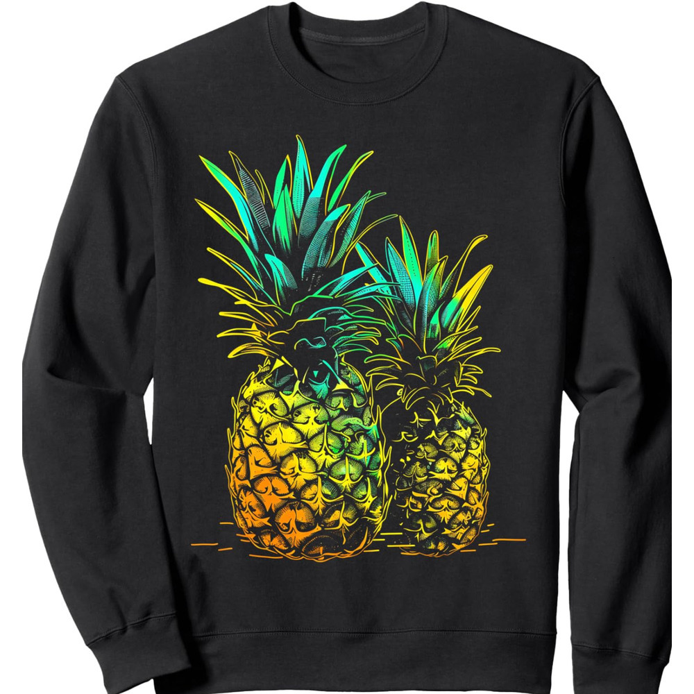 Long Sleeve Shirts for Men sweatshirt Pineapple Tropical Fruit Design Graphic Tees Sweatshirt T shirt Tee Streetwear Casual tops clothes cool