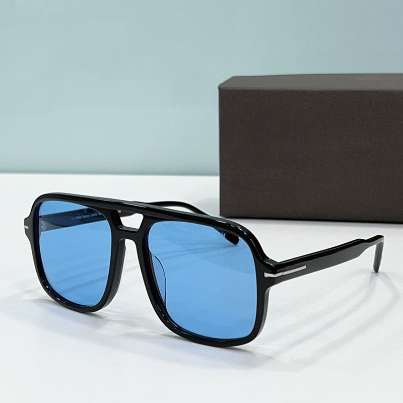 Designer FALCONER SUNGLASSES Men Women Pilot Black Square Acette Frame Leisure Travel Beach Vacation Sunglasses FT0884