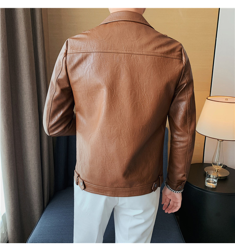 Men's PU Jacket: Stylish Slim Fit Leather Coat For