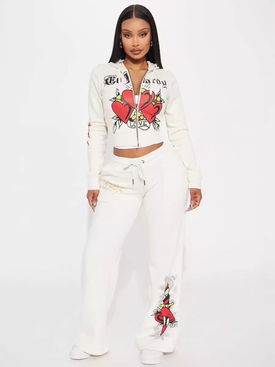 Womens TwoPiece Tracksuit Set Strapless Top and Straight Leg Pants Casual Strt Style Outfit L251018WS9X