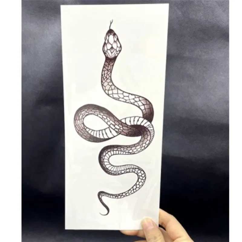 Black Snake Temporary Tattoo Sticker Female Waist Waterproof Fake Tattoo Black Wine Large Size Snake Tattoo NewXJ25414