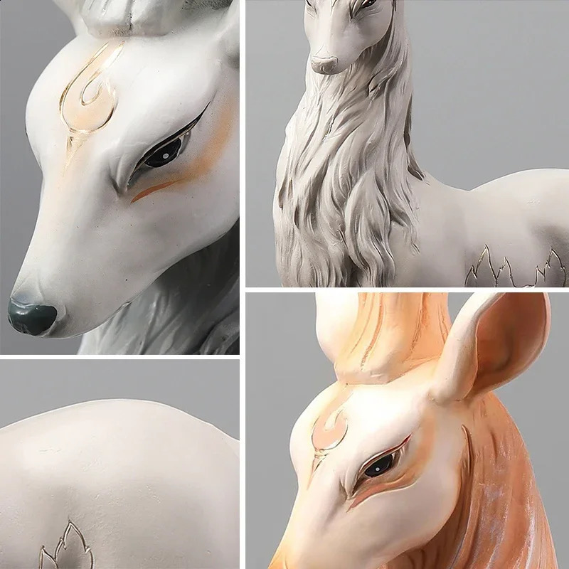 Deer Decoration Reindeer Ornaments Resin ELK Sculpture For Living Room y Nordic Home Decor Sculptures Figurines 241120