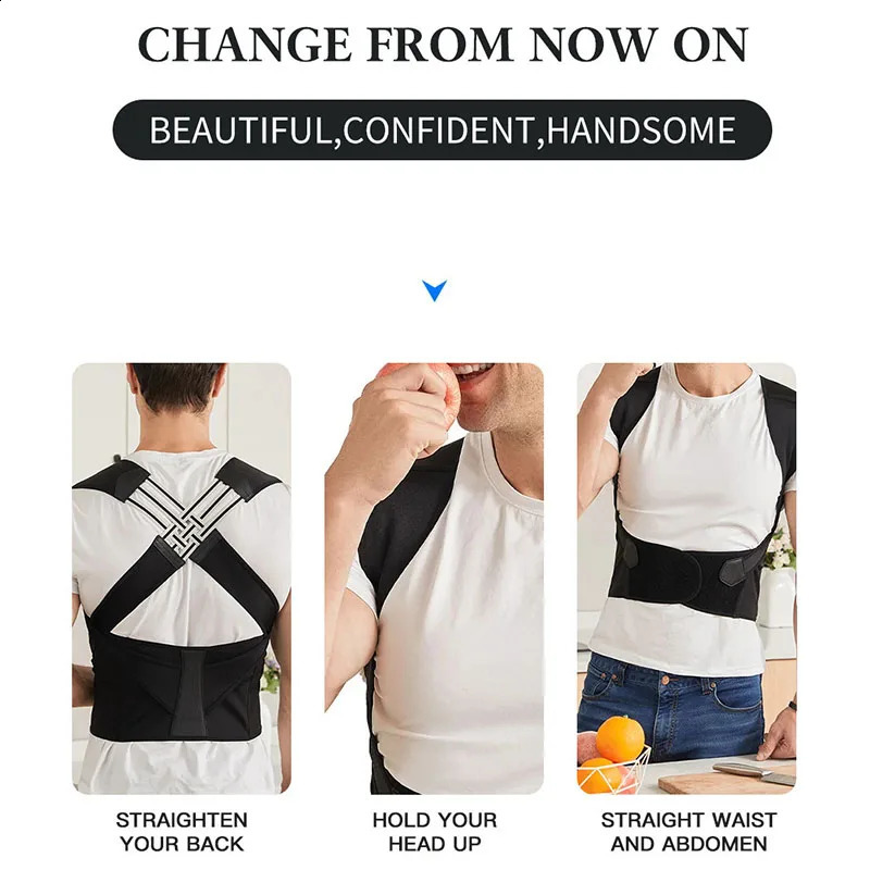 Posture Corrector for Women and MenAdjustable Shoulder Posture BraceBack Straightener PostureUsed for Middle Upper Spine 241119
