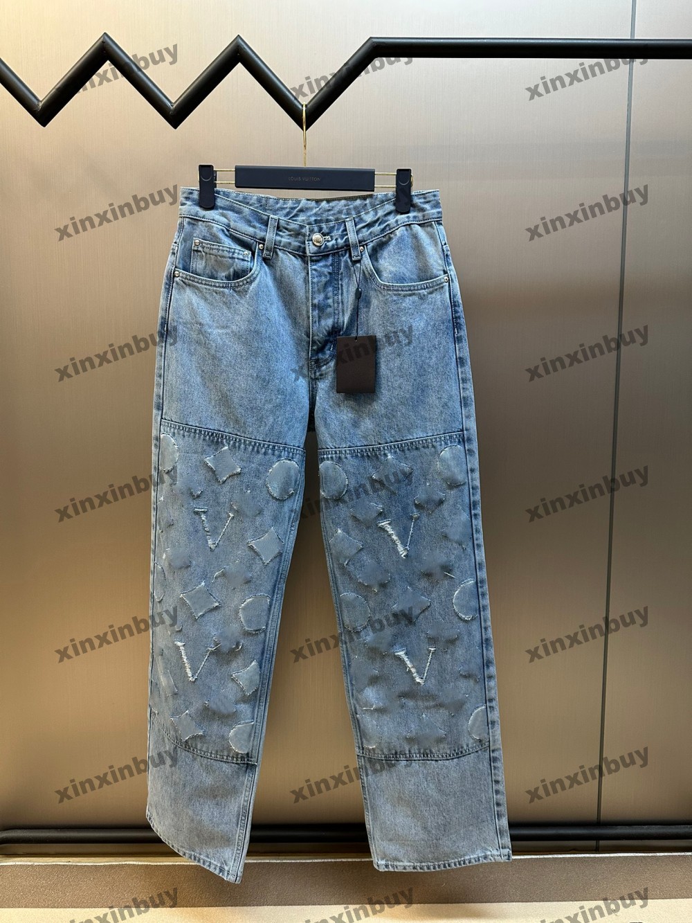 xinxinbuy Men women designer pant destroy letter Flowers pattern fabric washing Spring Casual pants Black blue green red white S-XL