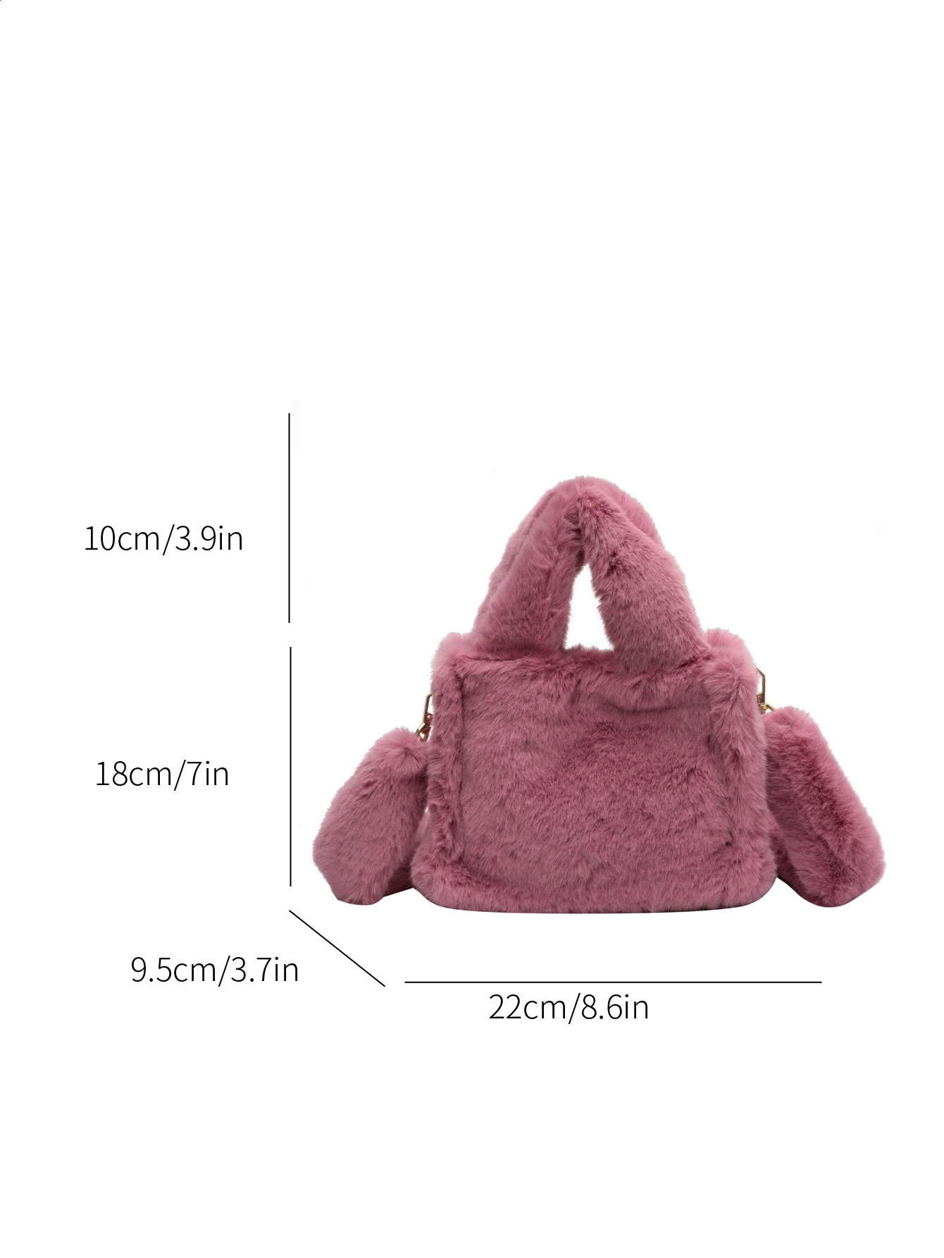 Winter Solid Colour Quality Faux Fur Small Tote Bag Soft Fluffy Plush Handbag Cute Warm Shoulder Crossbody Bag Women 241120