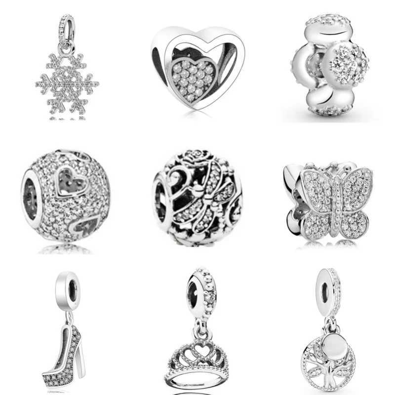 New silver plated diamond pendant alloy robot hollow charm beads for DIY bracelets necklaces jewelry accessories gifts W241119