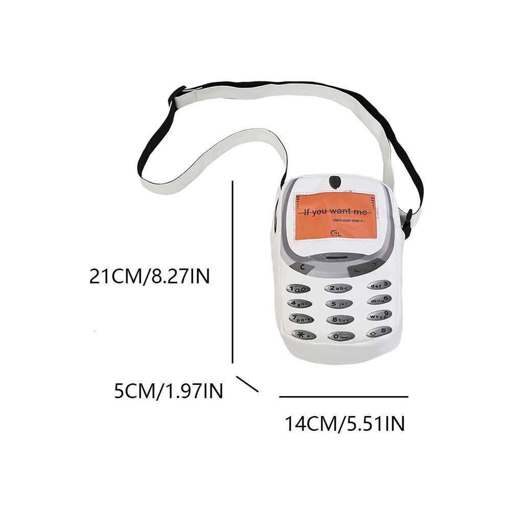 Phone Shape Crossbody Creative Adjustable Strap PU Designer Bag Zip Closure Fashion Shoulder Purse