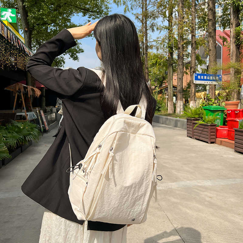 Lightweight Backpack for High School and College Students Commuting Computer Backpack Solid Color Large Capacity Travel Backpack 241120