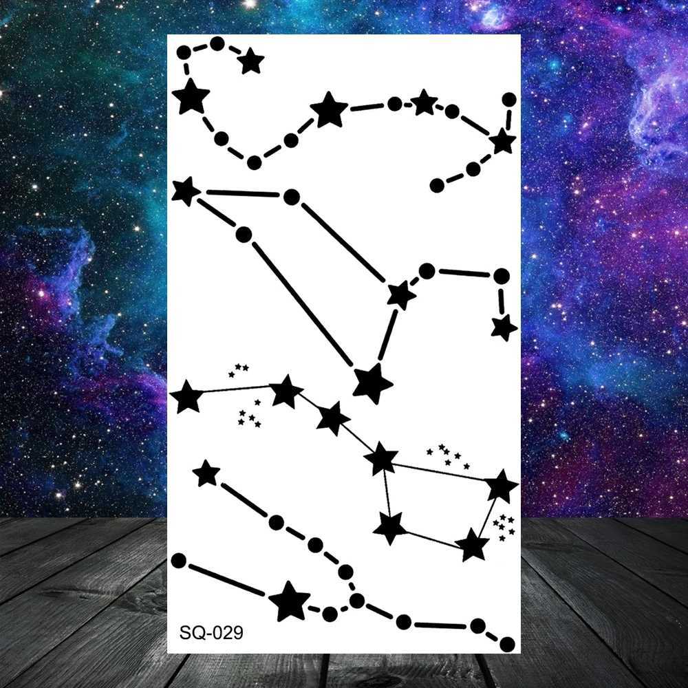 3D Constellation Rose Mountains Tatoos Temporary Tattoos For Women Men Star Moon Sun Realistic Fake Tattoo Small Washable TatoosXJ241120