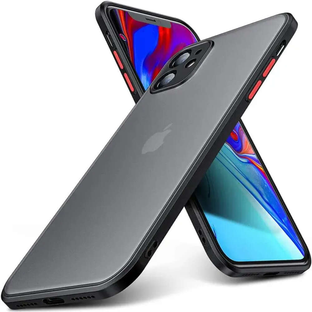 Shockproormor Matte Case For iPhone 16 15 14 Plus 13 11 12 Pro Max Silicone Bumper Clear Hard PC Back Cover Capa