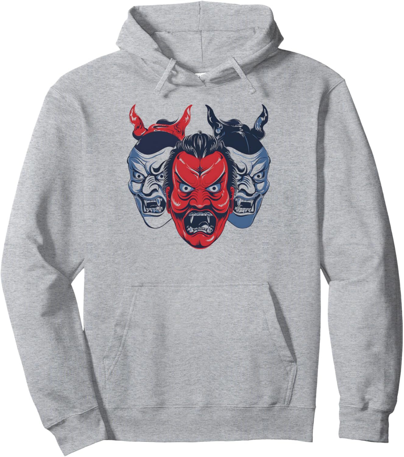 Hoodie for Mens Womens Oni Mask Japan Japanese Folklore Mythology Demon Costume Pullover Hoodie Graphic Hoodies sweatshirt cool