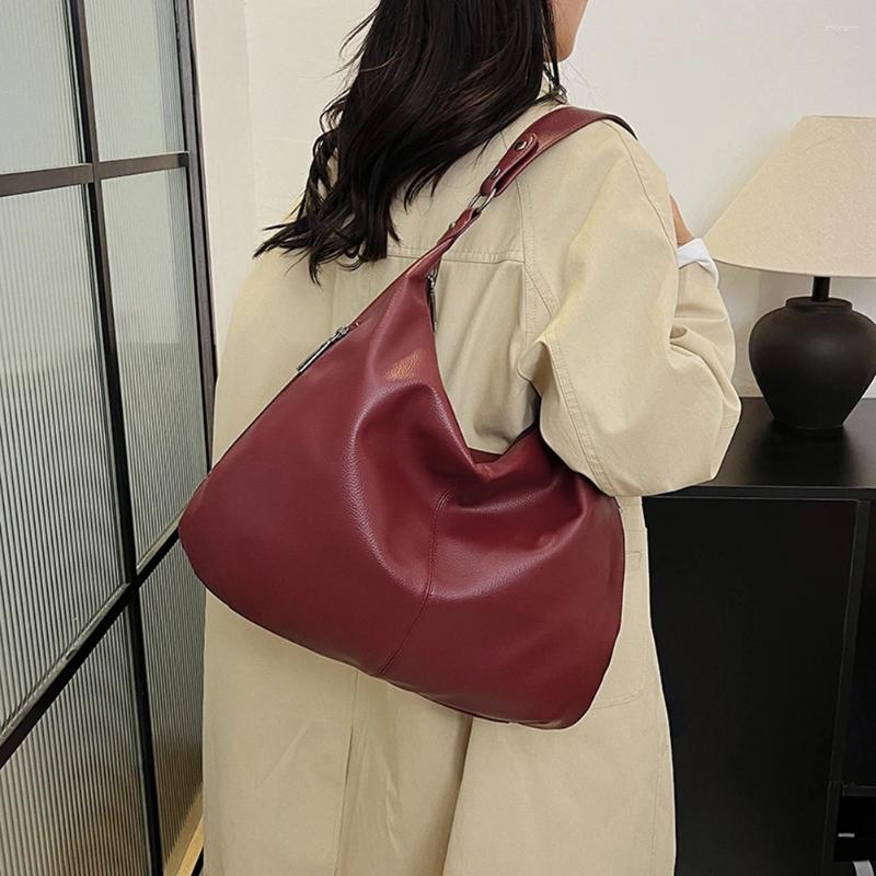 Free Shipping Totes Women PU Shoulder Bag Stylish Single Large Capacity Soft Slouchy Tote Trendy Handbag Retro Purse Designer Bag Luxury Bag Tote Bag