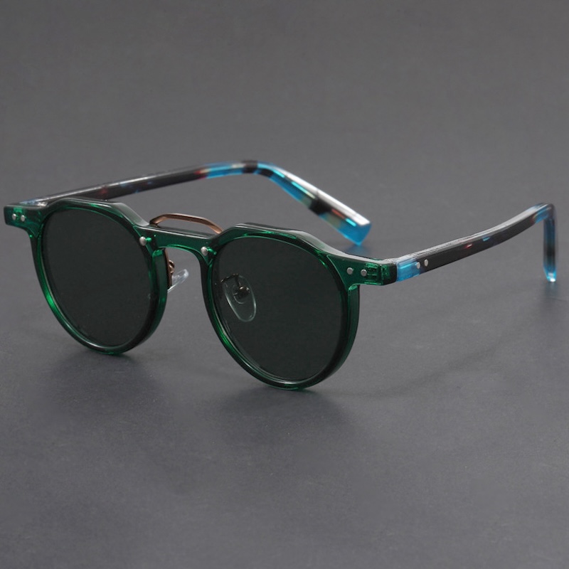 Vintage Round Sunglasses Men Thick Glasses Women Retro Goggles Gothic Y2K Futuristic Cool Steampunk INS Niche Circular High-end Sturdy Metal inlay S22