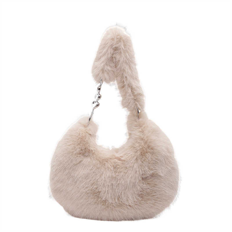 High end hairy bag for women 2024 new trendy and versatile handbag, plush armpit bag, single shoulder dumpling bag 241120