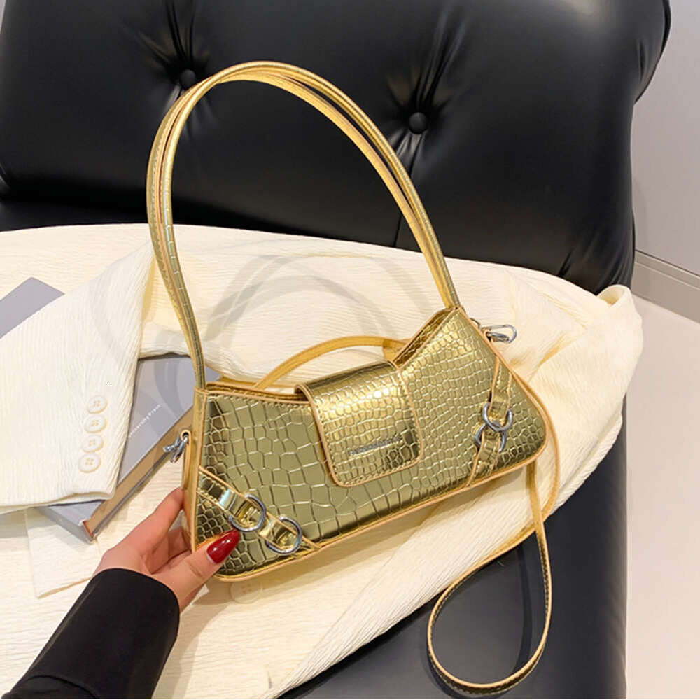 Shoulder Women Adjustable Strap Crescent Bag PU Leather with Inner Pocket Handbag Y2K for Work Travel