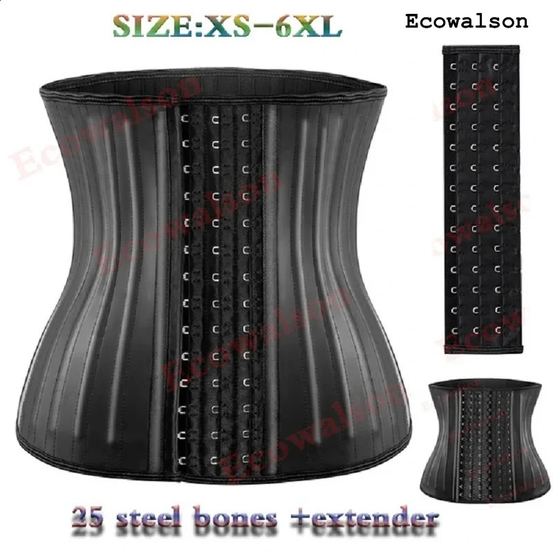 XXXS 25 Steel Bone Waist Trainer for Women Corset Cincher Body Shaperwear Girdles Trimmer with Steel Bone And Extender Ecowalson 241120