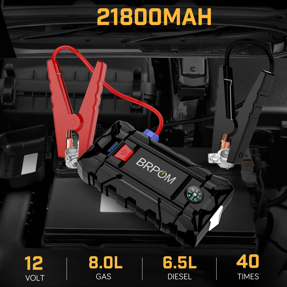21800mAh Car Jump Starter Power Bank Car Booster Charger 12V Portable Battery Starter With EVA Bag