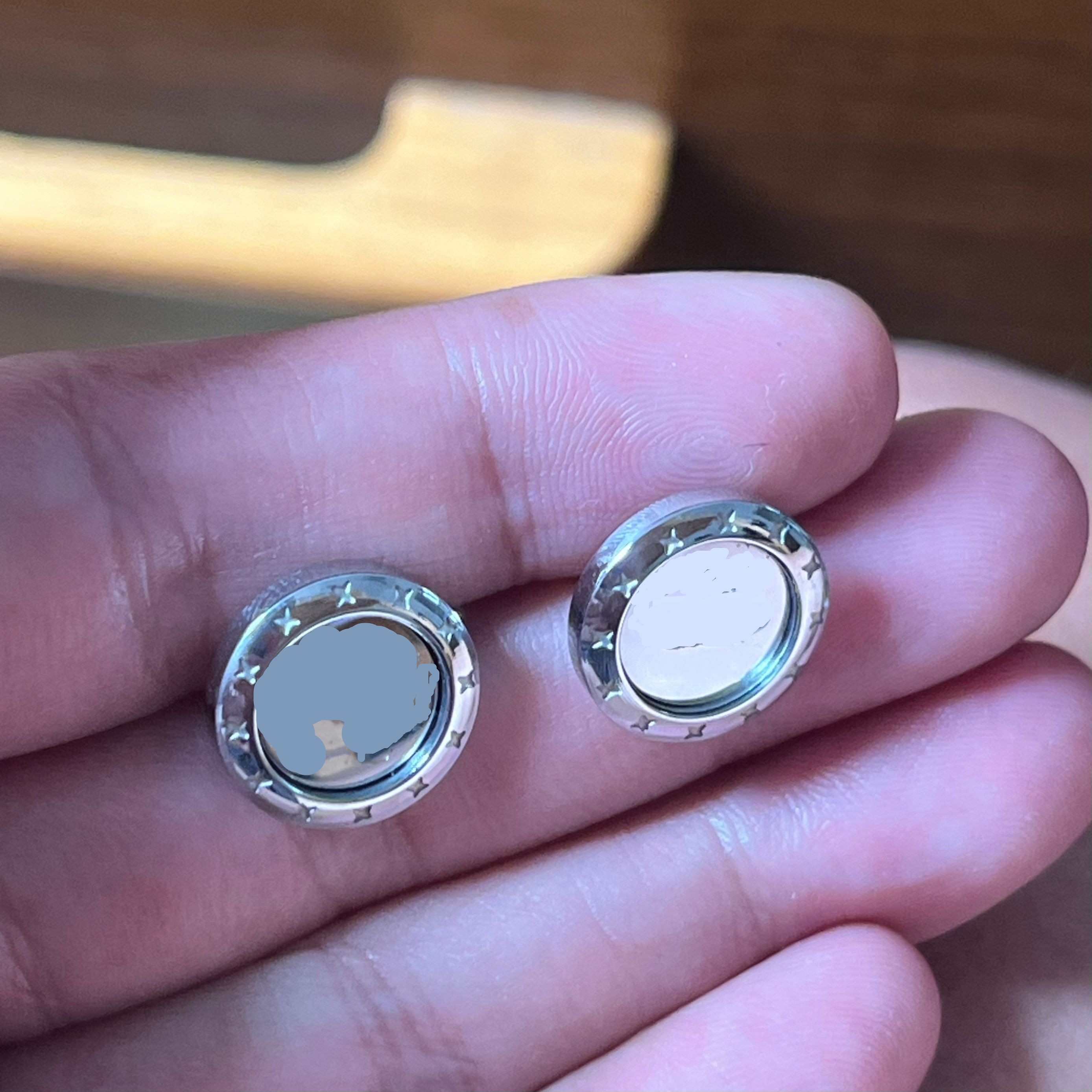 15mm luxury girls original branded round C diamond stud 316L Stainless Steel 18k Gold silver rose women letter engrave earrings wedding party jewelry