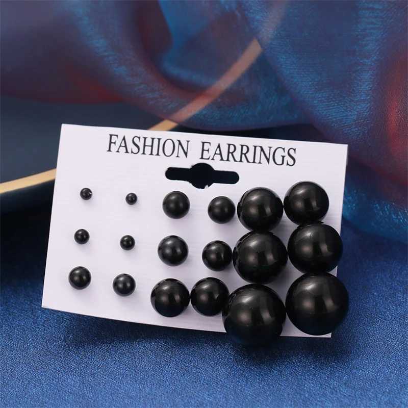 Korean Style White Pearl Earrings Set For Women Fashion Jewelry 2020 Brincos mix Ball Stud Earrings Wholesale 9 Pairs/setX241119