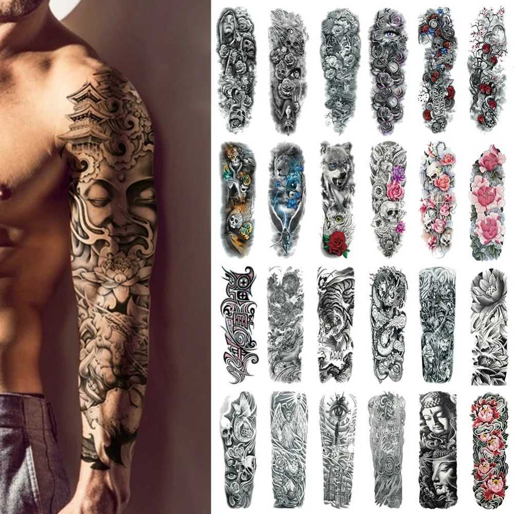 25 Design Waterproof Temporary Tattoo Stickers Full Arm Large Size Arm Tattoo Flash Fake Tattoo Sleeve Suitable for Women and Females #288345XJ25414
