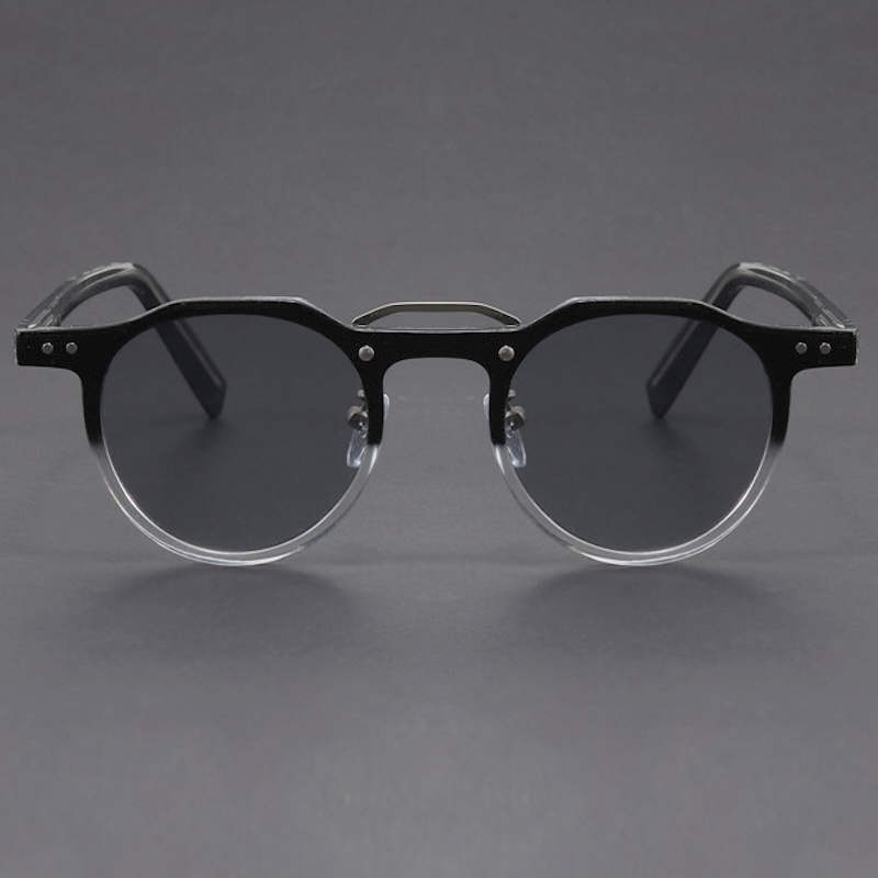 Vintage Round Sunglasses Men Thick Glasses Women Retro Goggles Gothic Y2K Futuristic Cool Steampunk INS Niche Circular High-end Sturdy Metal inlay S22