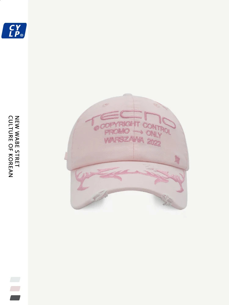 Fashion Letter Embroidery Baseball Cap Men and Women Korean Street Make Old Ripped Peaked Cap 241119