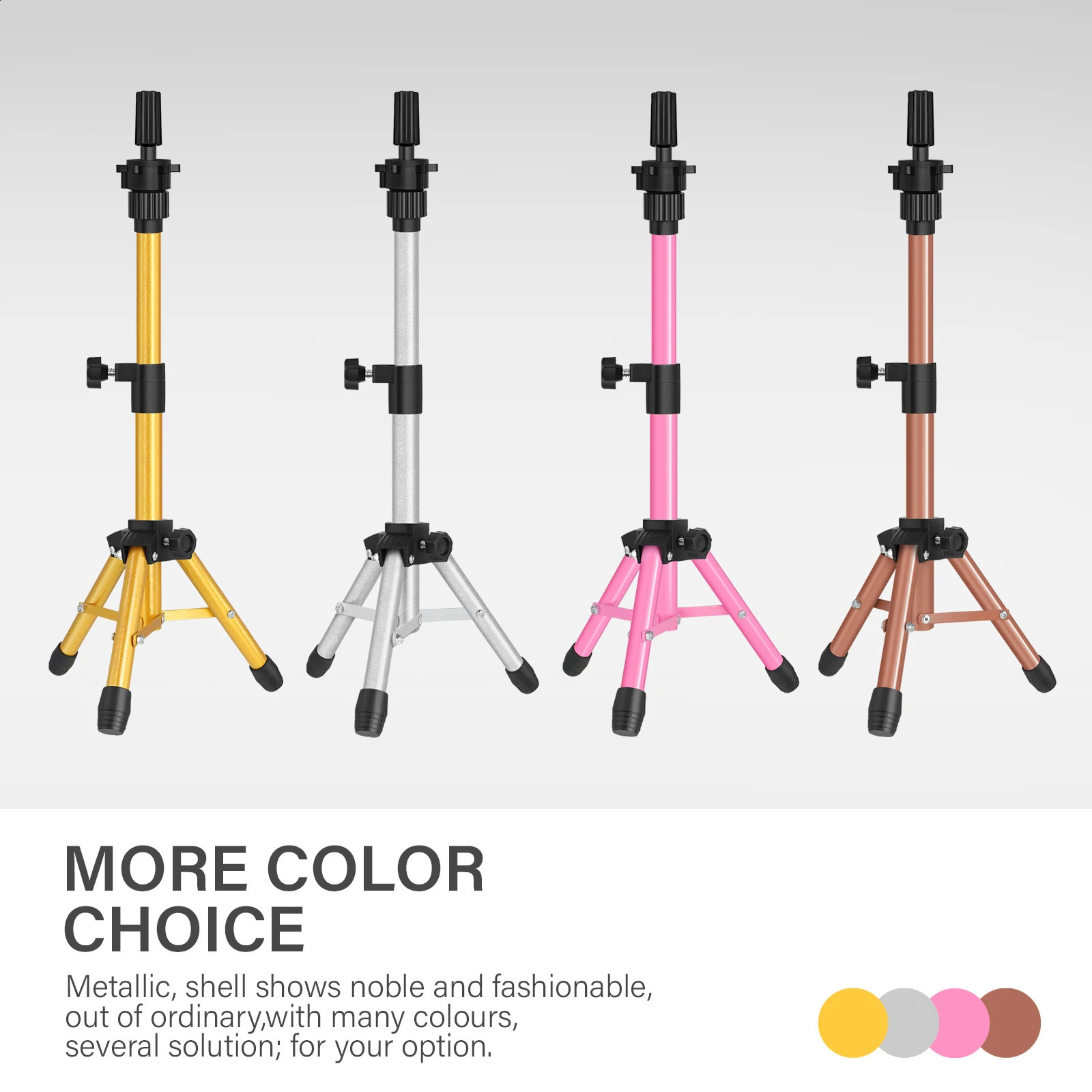 Mini 64cm Wig Stand Tripod With Non-Slip Base Adjustable Mannequin Head Stand Manikin Head Tripod For Hair Extensions Training 241120
